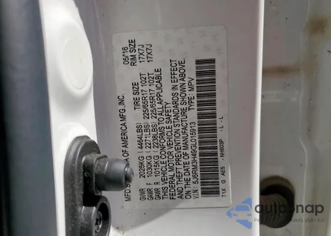 2016 Honda Cr-V Se из США, поврежденный, VIN 5J6RM3H49GL015913